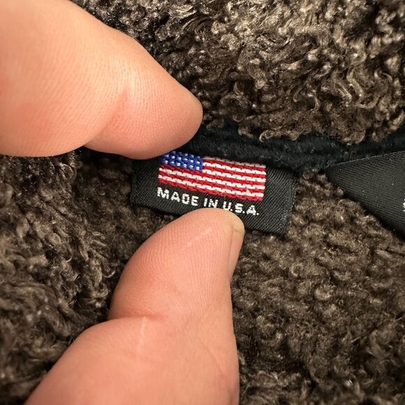 Black Diamond Brown Sherpa Fleece Jacket Zip Front Pockets Womens Size Large USA - Picture 10 of 10